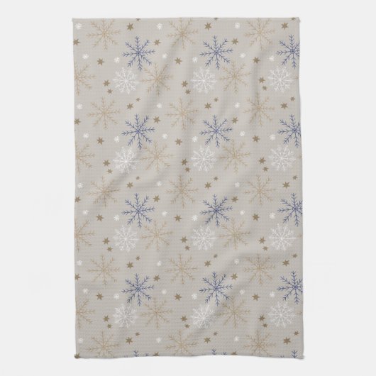 Elegantes Snowflake-Muster Beige Geschirrtuch (Vertikal)