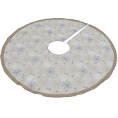 Elegantes Snowflake-Muster Beige Polyester Weihnachtsbaumdecke (Schrägansicht)