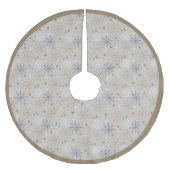Elegantes Snowflake-Muster Beige Polyester Weihnachtsbaumdecke (Vorderseite)