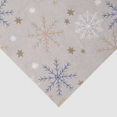 Elegantes Snowflake-Muster Beige Seidenpapier (Detail)