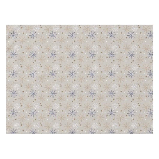 Elegantes Snowflake-Muster Beige Tischdecke (Vorderseite (Horizontal))