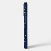 Elegantes Snowflake Muster Dunkelblau Case-Mate iPhone Hülle (Rückseite / Links)