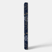 Elegantes Snowflake Muster Dunkelblau Case-Mate iPhone Hülle (Rückseite / Links)