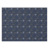 Elegantes Snowflake Muster Dunkelblau Tischdecke (Vorderseite (Horizontal))