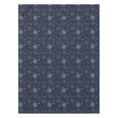 Elegantes Snowflake Muster Dunkelblau Tischdecke (Vorderseite)