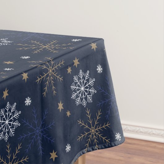 Elegantes Snowflake Muster Dunkelblau Tischdecke (Beispiel)