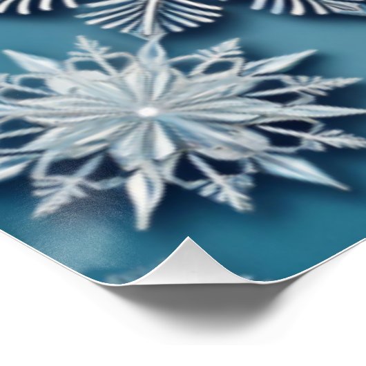 Elegantes Snowflake-Muster Poster (Ecke)