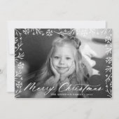 Elegantes Snowflake Rahmen Frohe Weihnachten Foto (Vorderseite)