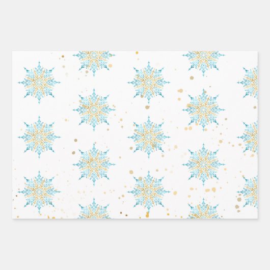 Elegantes Snowflake-Sortiment Geschenkpapier Set (Vorderseite 2)