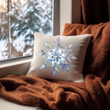 Elegantes Snowflake Wasserfarben-Kissen