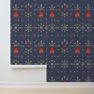 Elegantes Snowflake Weihnachtsmuster Tapete