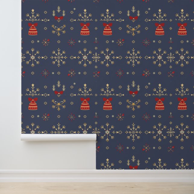 Elegantes Snowflake Weihnachtsmuster Tapete (Anwendung)