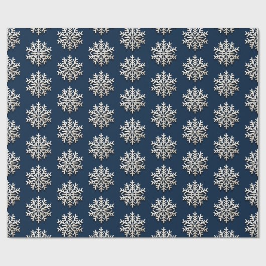 Elegantes Snowflake Wrapping Paper Geschenkpapier (Flach)