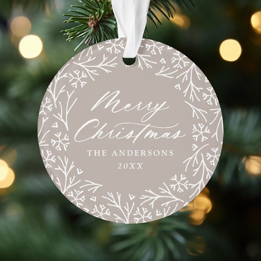 Elegantes Snowflake Wreath Bale Taupe Foto Ornament