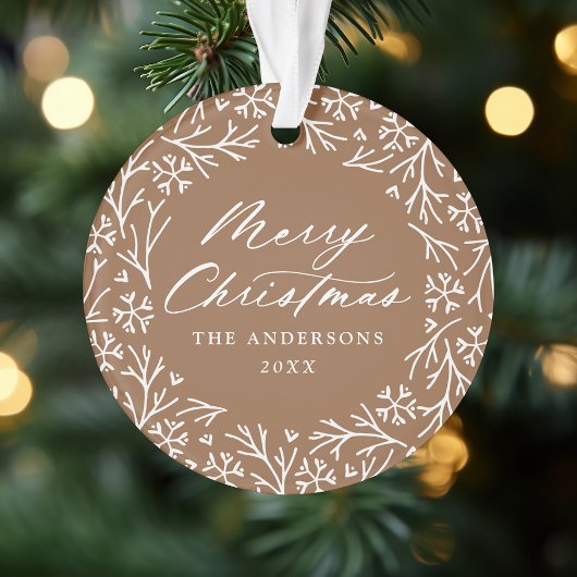 Elegantes Snowflake Wreath Gingerbread Foto Ornament