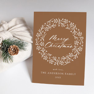 Elegantes Snowflake Wreath Gingerbread Nicht-Foto Feiertagskarte
