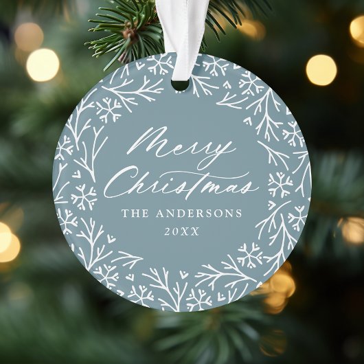 Elegantes Snowflake Wreath Ice Foto Ornament