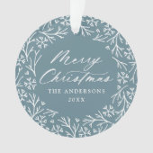 Elegantes Snowflake Wreath Ice Foto Ornament (Vorderseite)