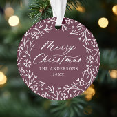 Elegantes Snowflake Wreath Lila Foto Ornament