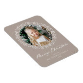 Elegantes Snowflake Wreath Mocha Foto Magnet (Rechte Seite)