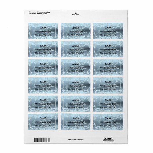 Elegantes Snowflakes Rücksendeadresse-Label Adressaufkleber (Vorne)