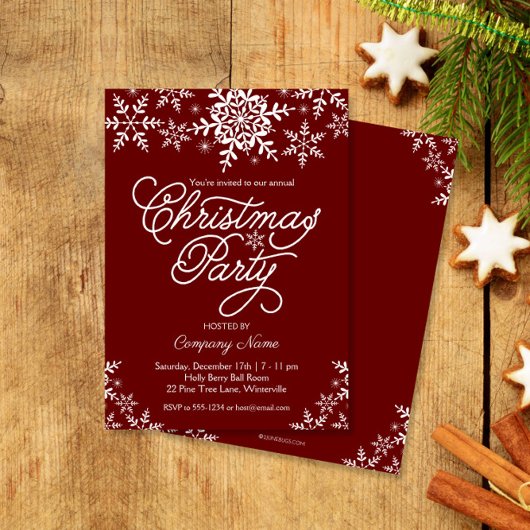 Elegantes Snowflakes Unternehmen Weihnachten Party Einladung