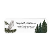Elegantes Snowy Owl Rücksendeadresse-Label (Vorne)
