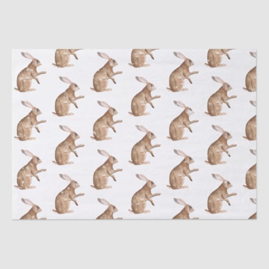 Elegantes Snowy Winter Animals Hare Rabbit Seidenpapier (Vorderseite)