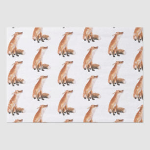 Elegantes Snowy Winter Animals Red Fox Tissue Seidenpapier