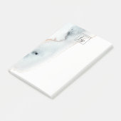 Elegantes Soft Aqua Blue Gold Wasserfarben Beachy Post-it Klebezettel (angewinkelt)