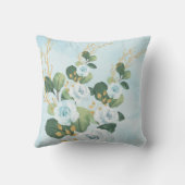 Elegantes Soft Blue Rose Baby Elephant Boy Kinderz Kissen (Rückseite)