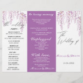 Elegantes Soft Blush Lavendel Blumen Hochzeitsprog (Vorderseite)