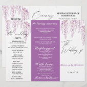 Elegantes Soft Blush Lavendel Blumen Hochzeitsprog (Vorne/Hinten)