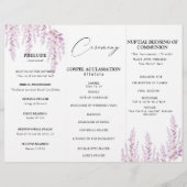 Elegantes Soft Blush Lavendel Blumen Hochzeitsprog (Rückseite)