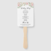 Elegantes Soft Blush Rosen Hochzeitsprogramm Fächer (Rückseite)