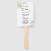 Elegantes Soft Blush Rosen Hochzeitsprogramm Fächer (Vorderseite)