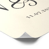 Elegantes Soft Creme Paraphals Hochzeit Poster (Ecke)