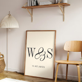 Elegantes Soft Creme Paraphals Hochzeit Poster