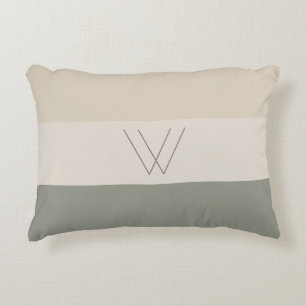 Elegantes Soft Evergreen, Off White, Beige & Braun Dekokissen