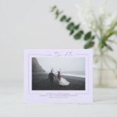 Elegantes Soft Lavender Lila Save the Date Foto (Stehend Vorderseite)