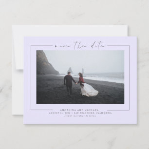 Elegantes Soft Lavender Lila Save the Date Foto