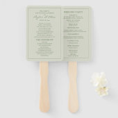 Elegantes Soft Mint Sage Green Wedding Programm Fächer (Vorne und Hinten)