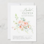 Elegantes Soft Pink Blume Boho Brautparty Einladung (Vorderseite)