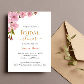 Elegantes Soft Pink Blume Gold Brautparty Einladung