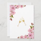 Elegantes Soft Pink Blume Gold Brautparty Einladung (Rückseite)