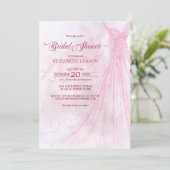 Elegantes Soft Pink Bridal Dress Brautparty Einladung (Stehend Vorderseite)