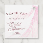 Elegantes Soft Pink Bridal Dress Brautparty Geschenkanhänger (Rückseite)