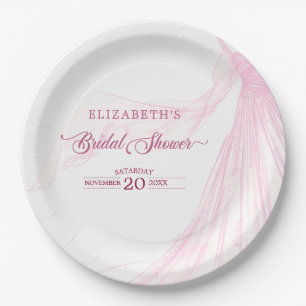 Elegantes Soft Pink Bridal Dress Brautparty Pappteller