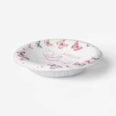 Elegantes Soft Pink Butterfly Brautparty Pappteller (Gewinkelt)