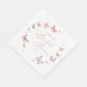 Elegantes Soft Pink Butterfly Brautparty Serviette (Ecke)